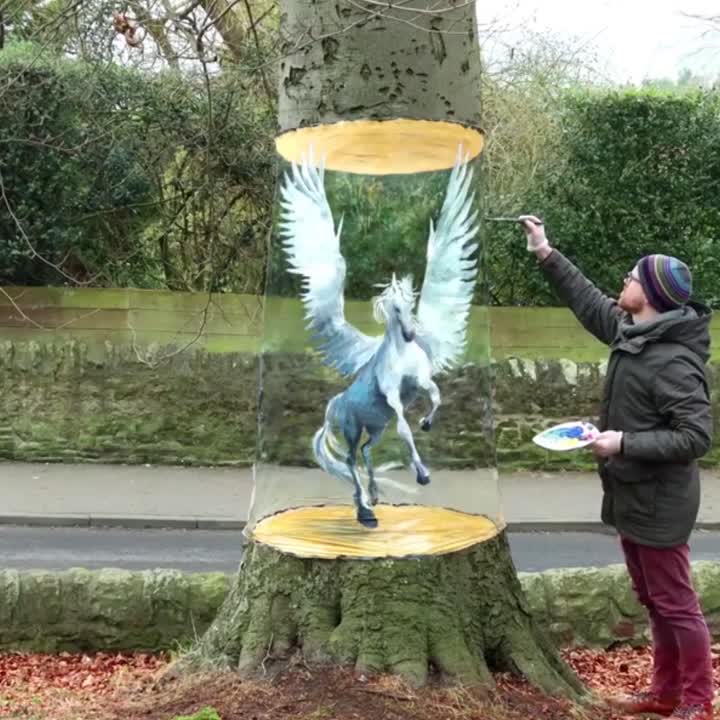 Painting on a tree!