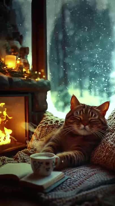 Cozy by the fire!